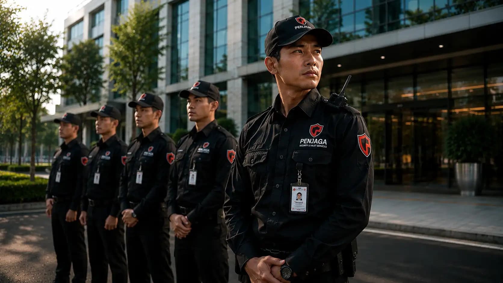 Petugas security sedang bertugas